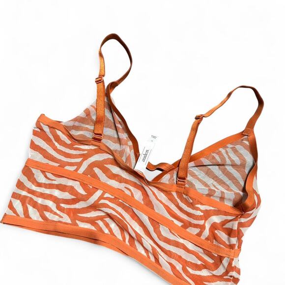 Orange and cream zebra print tank top - Picture 4 of 4